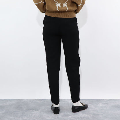 PINKO ロングパンツ ブラック レザー風 1G163T-3936