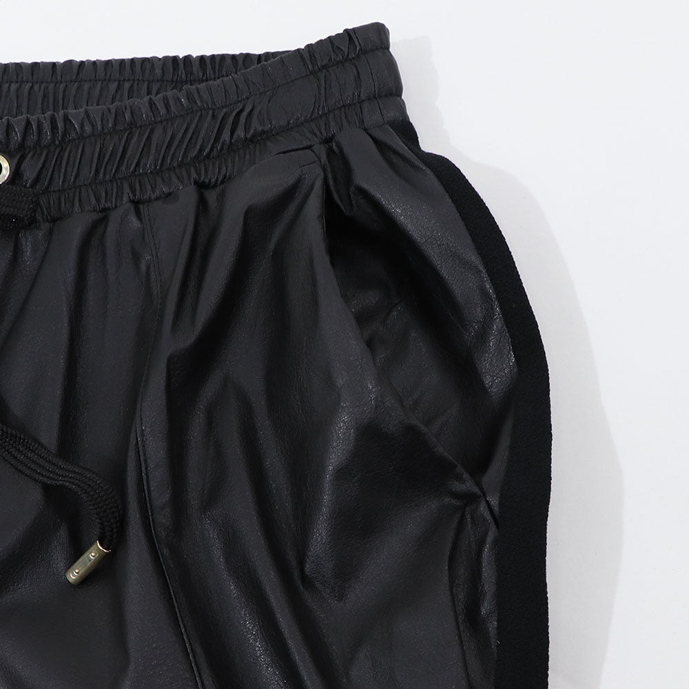 PINKO ロングパンツ ブラック レザー風 1G163T-3936