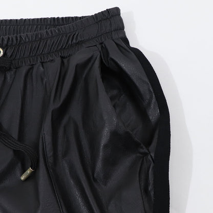 PINKO ロングパンツ ブラック レザー風 1G163T-3936