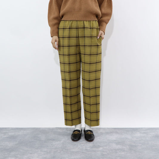 PINKO ロングパンツ イエロー チェック柄 ロゴ 1G16GX-Y794