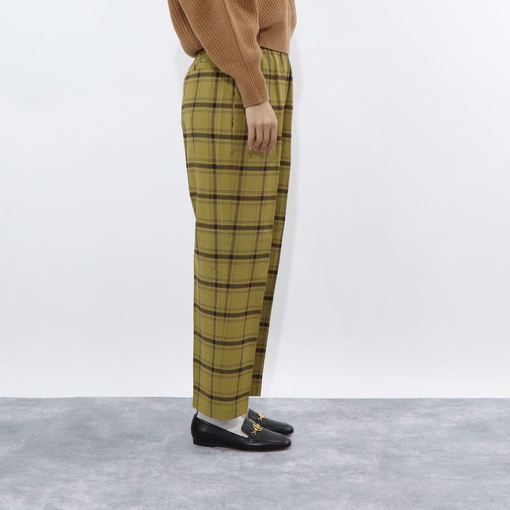 PINKO ロングパンツ イエロー チェック柄 ロゴ 1G16GX-Y794