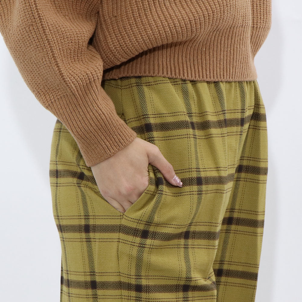 PINKO ロングパンツ イエロー チェック柄 ロゴ 1G16GX-Y794