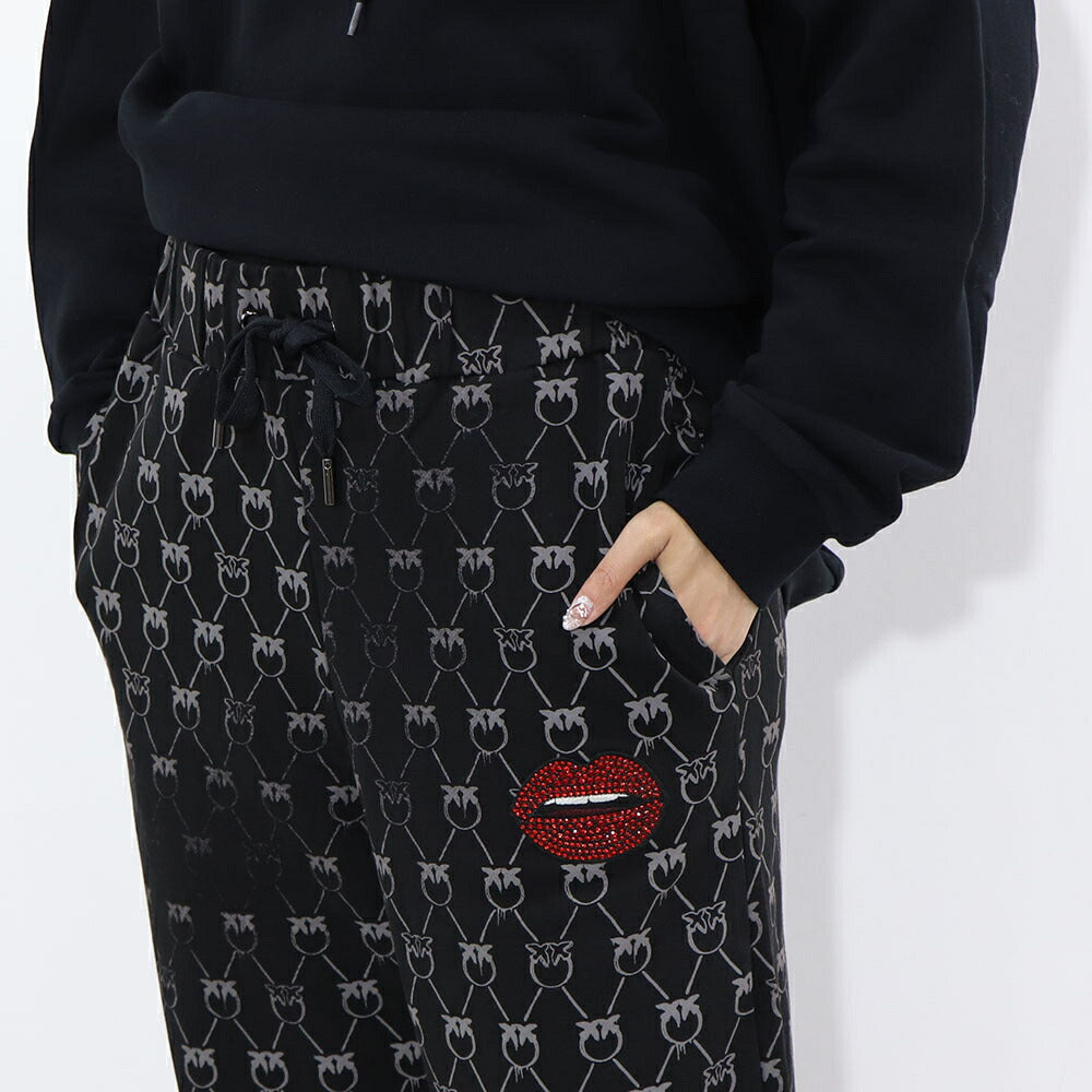 PINKO ブラック スエットパンツ1G1725-Y7YT
