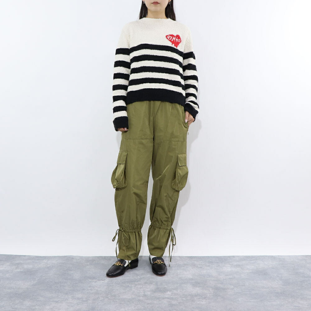 PINKO カーキ カーゴパンツ 1G1818-A06Q