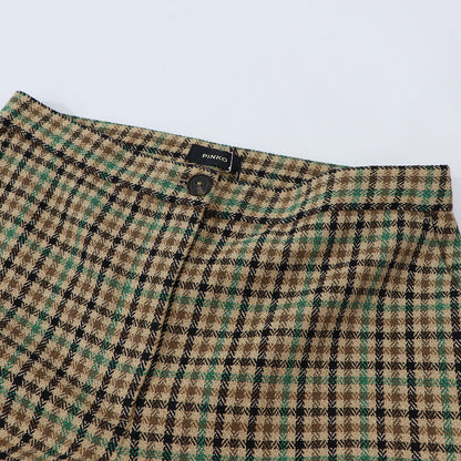 PINKO ロングパンツ ブラウン チェック柄 1G1835-A07Q