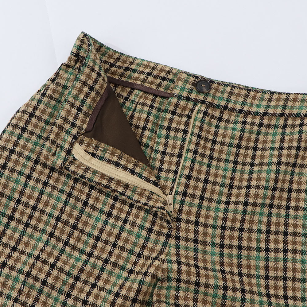 PINKO ロングパンツ ブラウン チェック柄 1G1835-A07Q