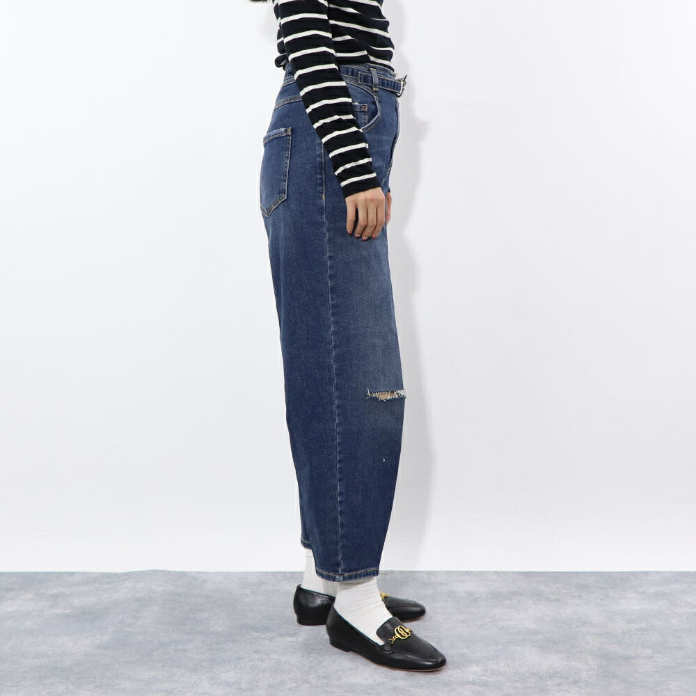 PINKO デニムパンツ ネイビー ダメージ加工  1J10PH-Y78N