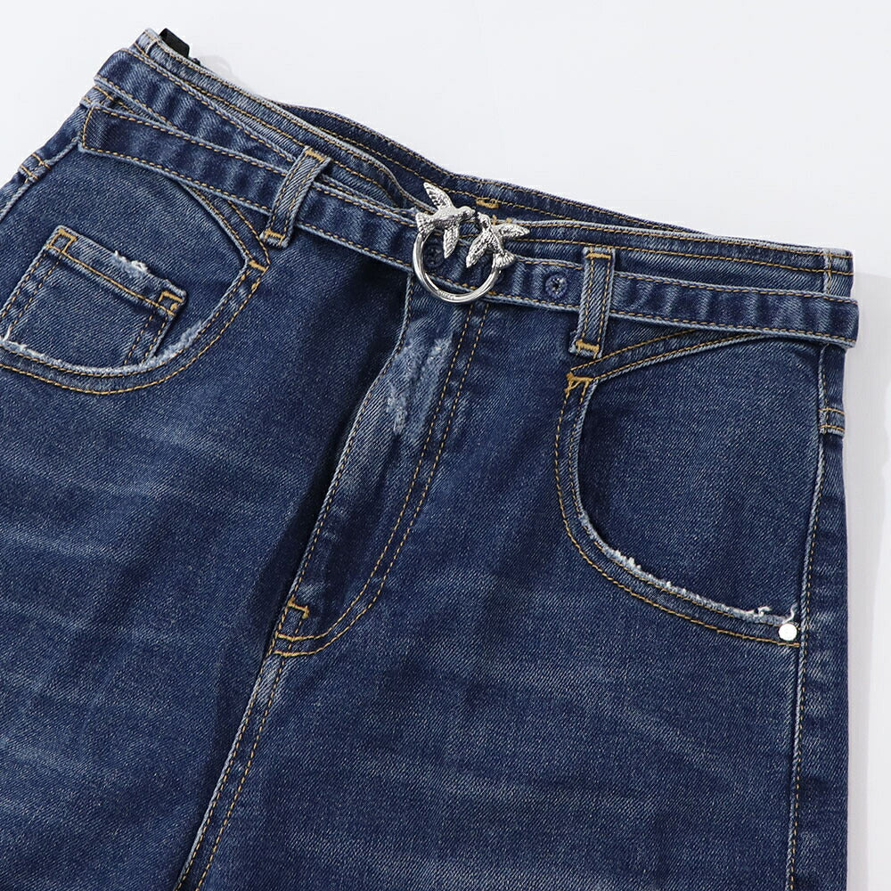 PINKO デニムパンツ ネイビー ダメージ加工  1J10PH-Y78N