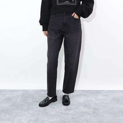 PINKO デニムパンツ ブラックデニム スタッズ 1J10Q5-Y78X