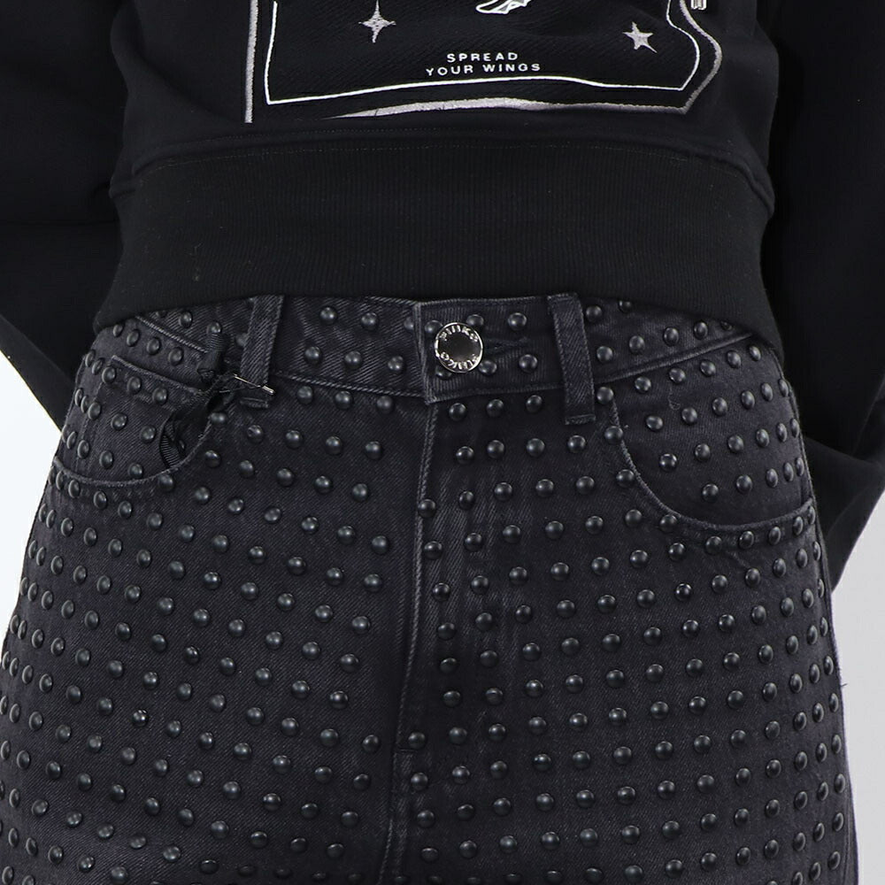 PINKO デニムパンツ ブラックデニム スタッズ 1J10Q5-Y78X