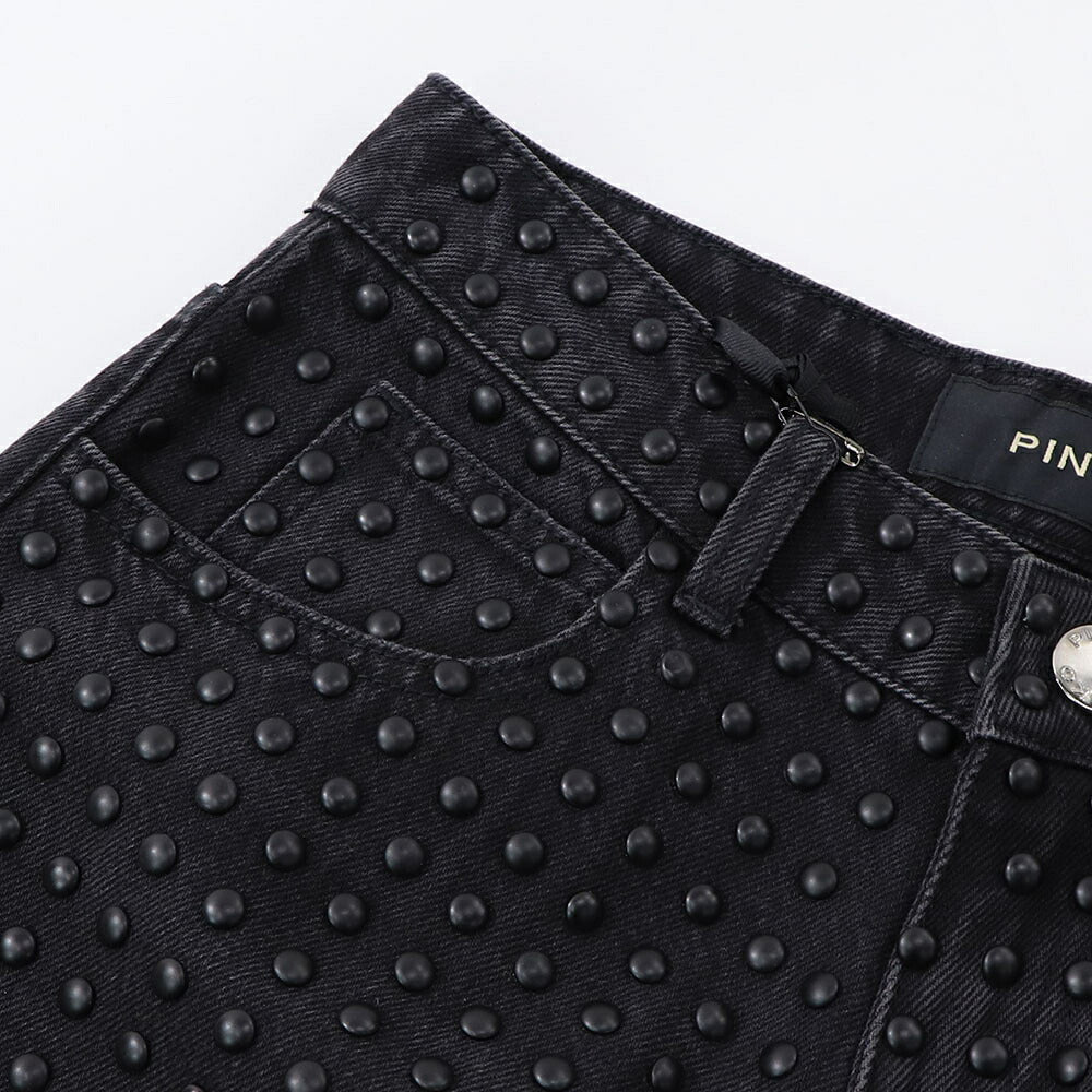 PINKO デニムパンツ ブラックデニム スタッズ 1J10Q5-Y78X