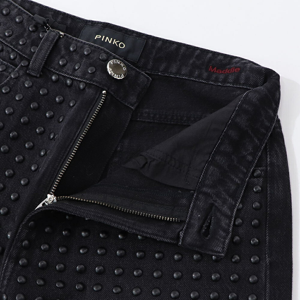 PINKO デニムパンツ ブラックデニム スタッズ 1J10Q5-Y78X