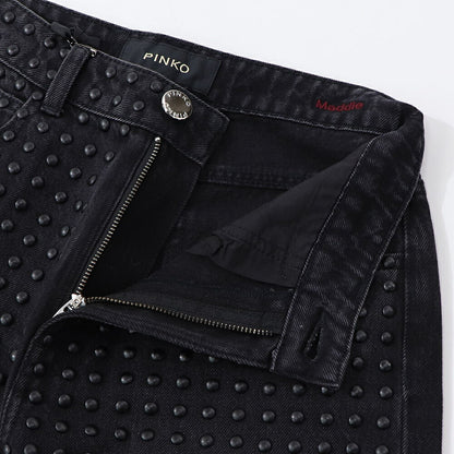 PINKO デニムパンツ ブラックデニム スタッズ 1J10Q5-Y78X