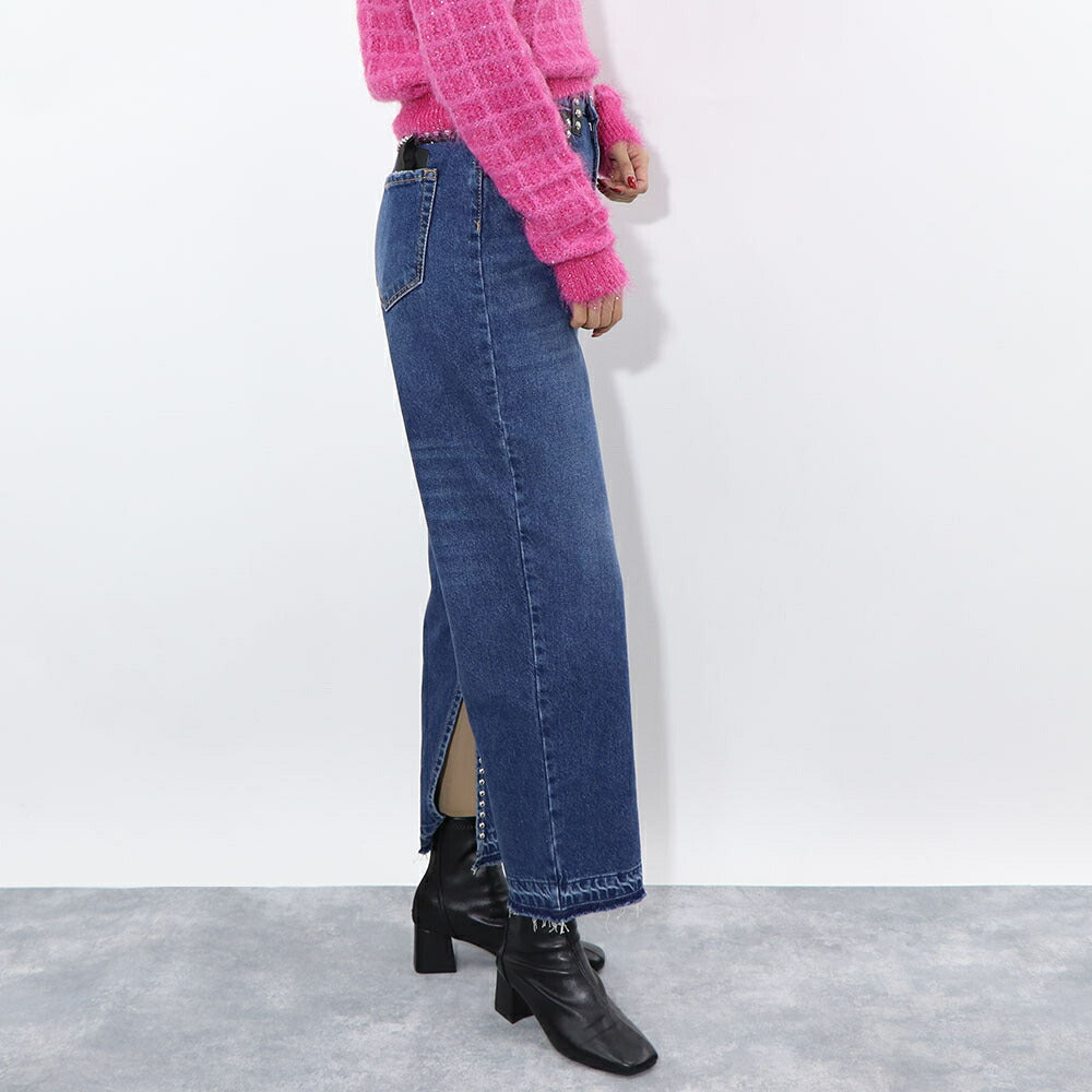 PINKO デニムパンツ ブルー スタッズ 切りっぱなし 1J10SH-Y653