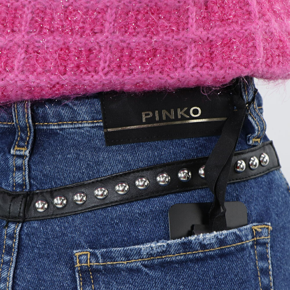 PINKO デニムパンツ ブルー スタッズ 切りっぱなし 1J10SH-Y653
