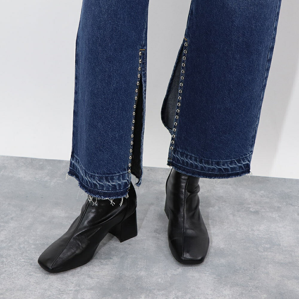 PINKO デニムパンツ ブルー スタッズ 切りっぱなし 1J10SH-Y653