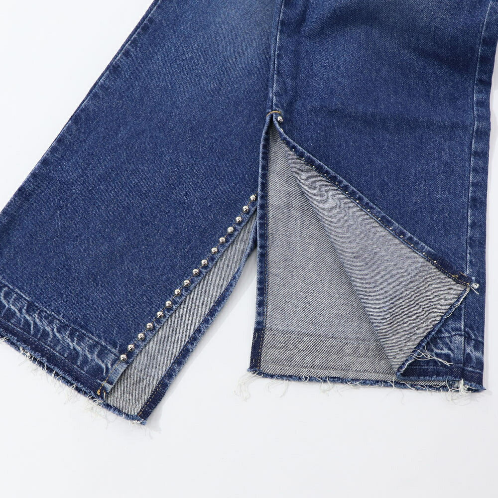 PINKO デニムパンツ ブルー スタッズ 切りっぱなし 1J10SH-Y653