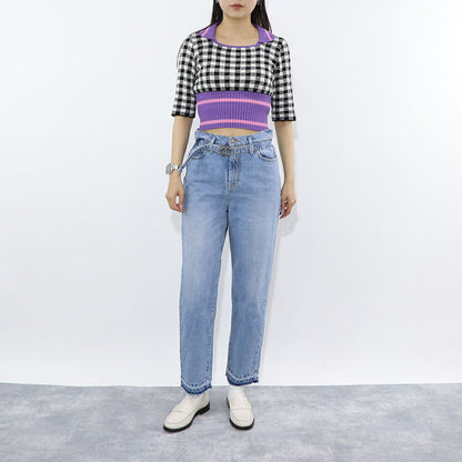 PINKO デニムパンツ ブルー ストレート  1J10TT-Y832