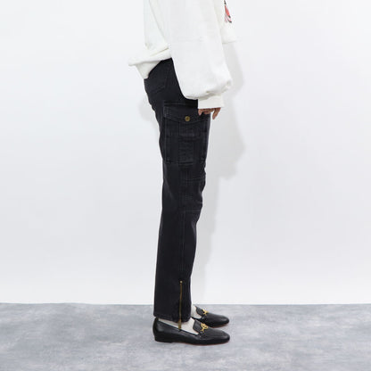 PINKO デニムパンツ グレー ストレート カーゴデニム 1J110S-A0AE