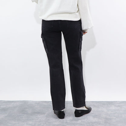 PINKO デニムパンツ グレー ストレート カーゴデニム 1J110S-A0AE