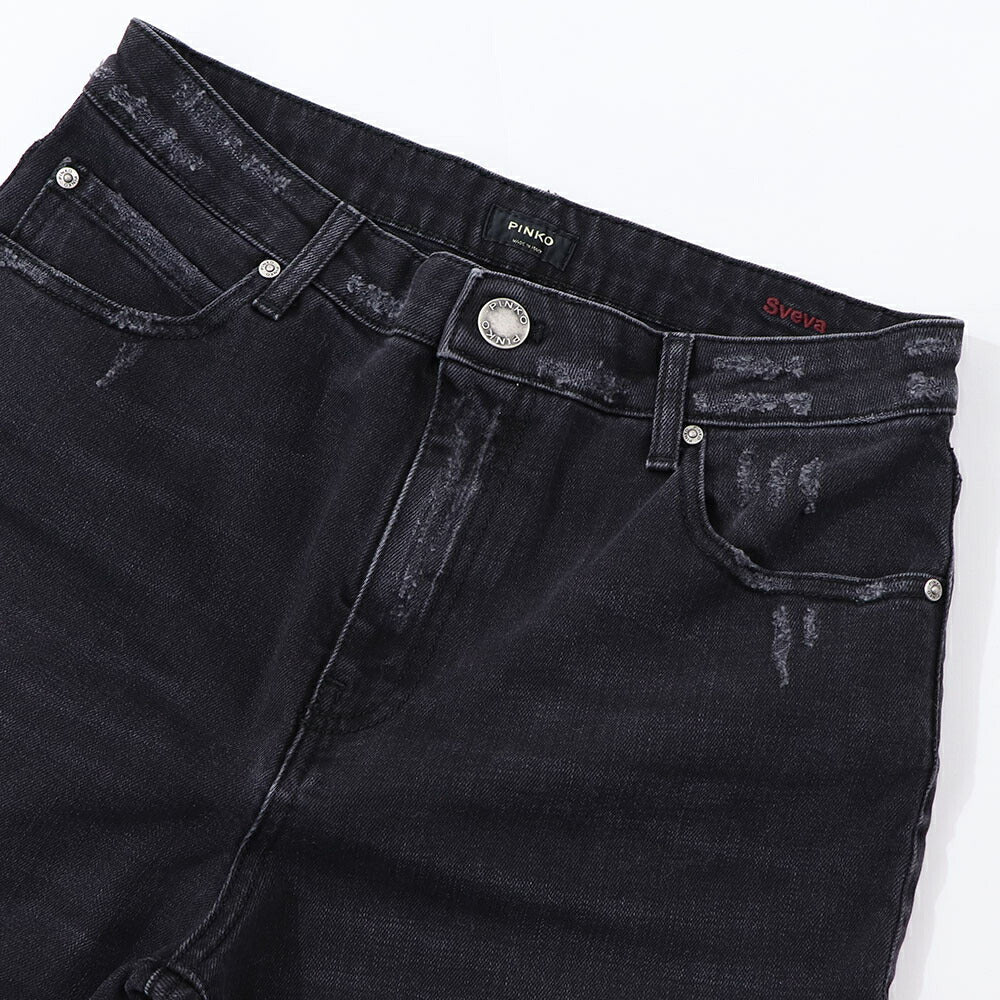 PINKO デニムパンツ ブラック ブラックデニム ストレート 1J1129-A09G