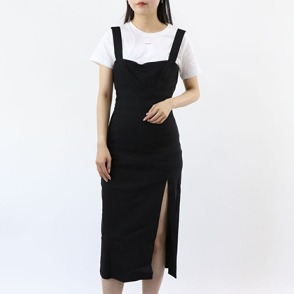 PINKO ワンピース ブラック ジャンスカ 100462-A0IM