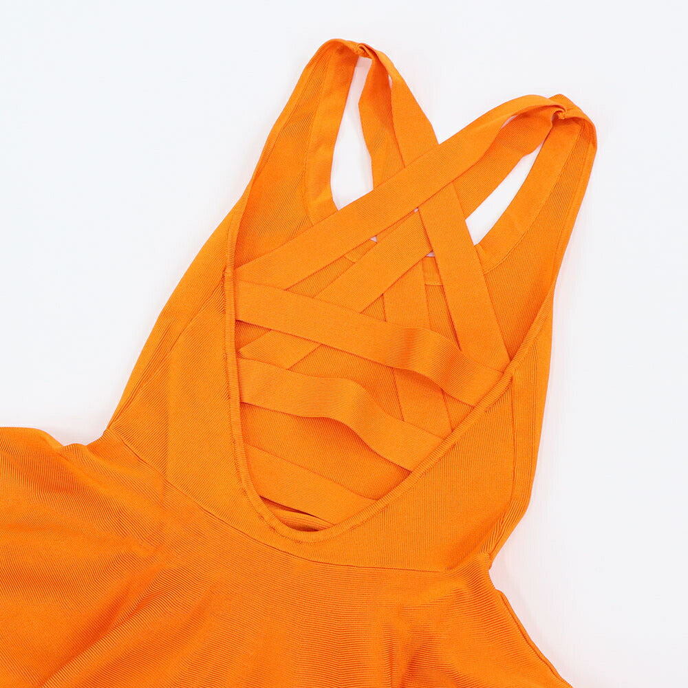 PINKO ワンピース オレンジ ブラック ミニワンピース バックデザイン 100514-A0LV