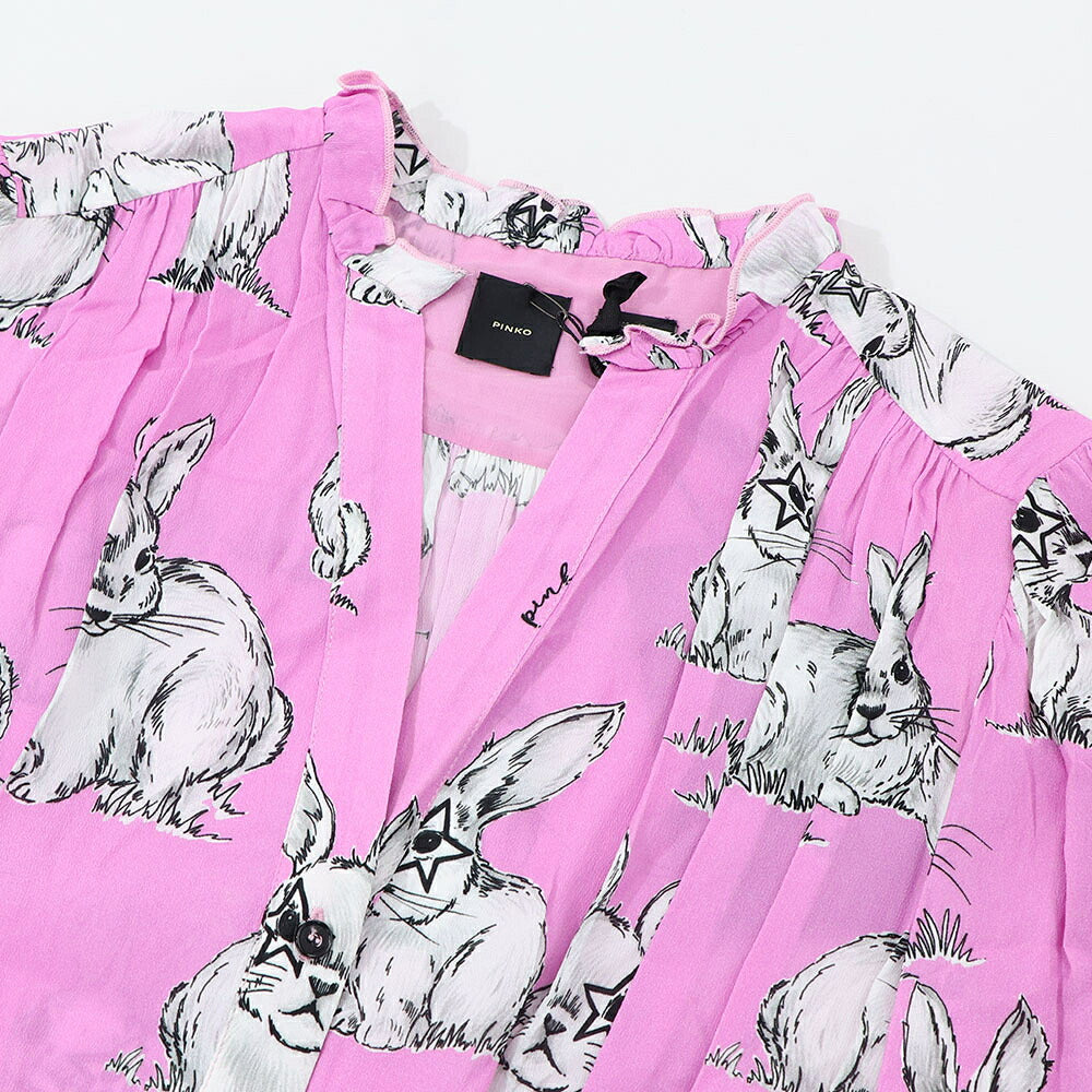 PINKO ピンコ レディース ワンピース ピンク ミニワンピース うさぎ柄 100766-A0PG