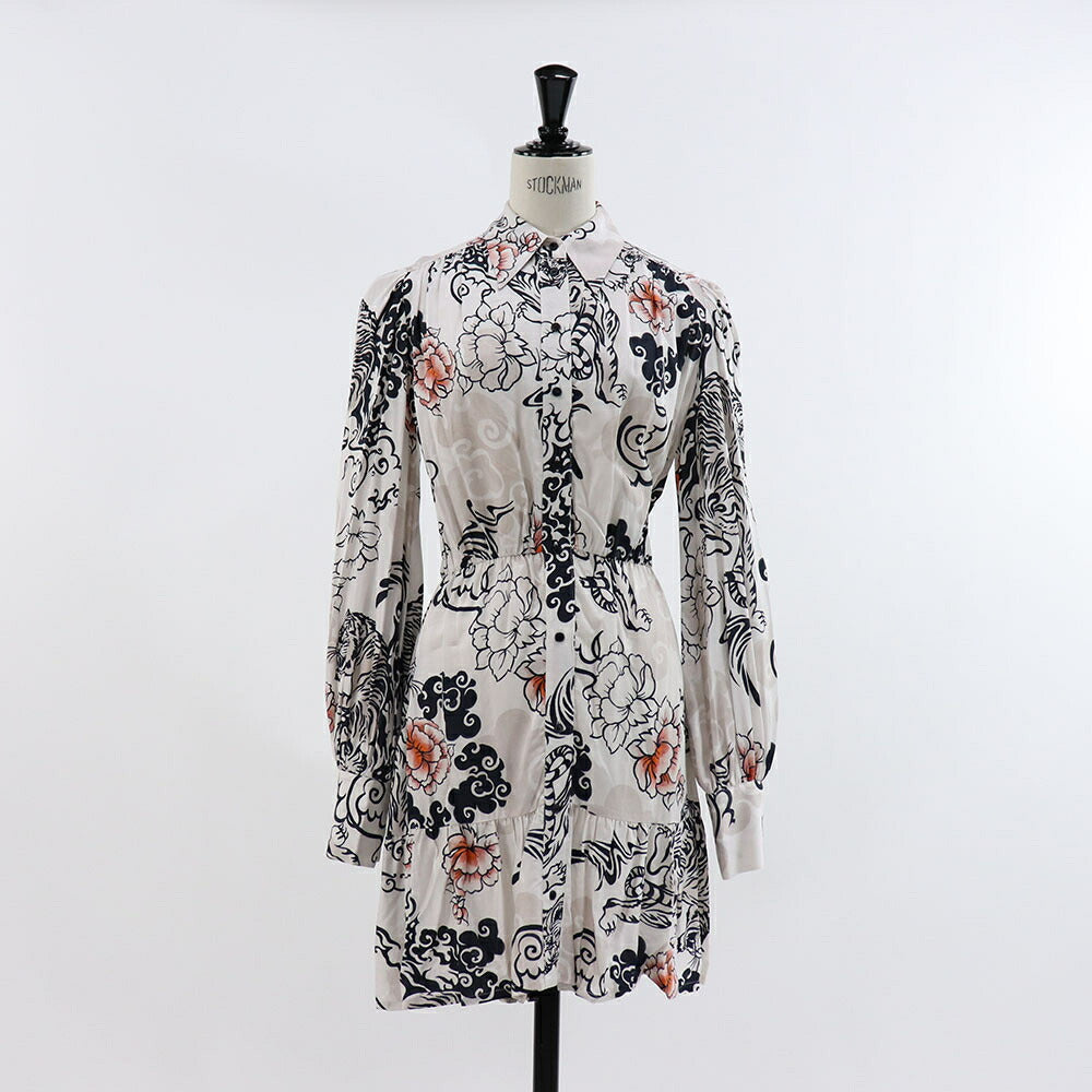 ピンコ PINKO ワンピース ホワイト 花 寅 アニマルプリント 1B14EQ-8046