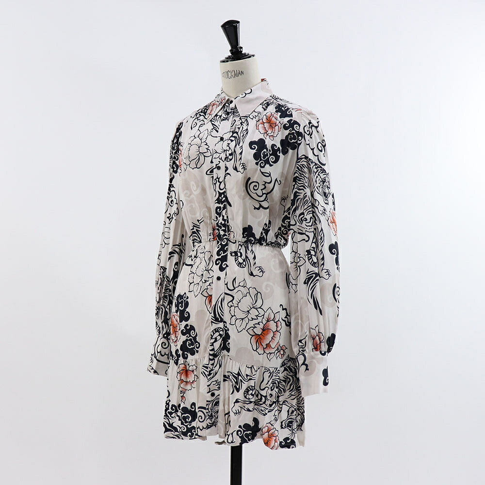 ピンコ PINKO ワンピース ホワイト 花 寅 アニマルプリント 1B14EQ-8046
