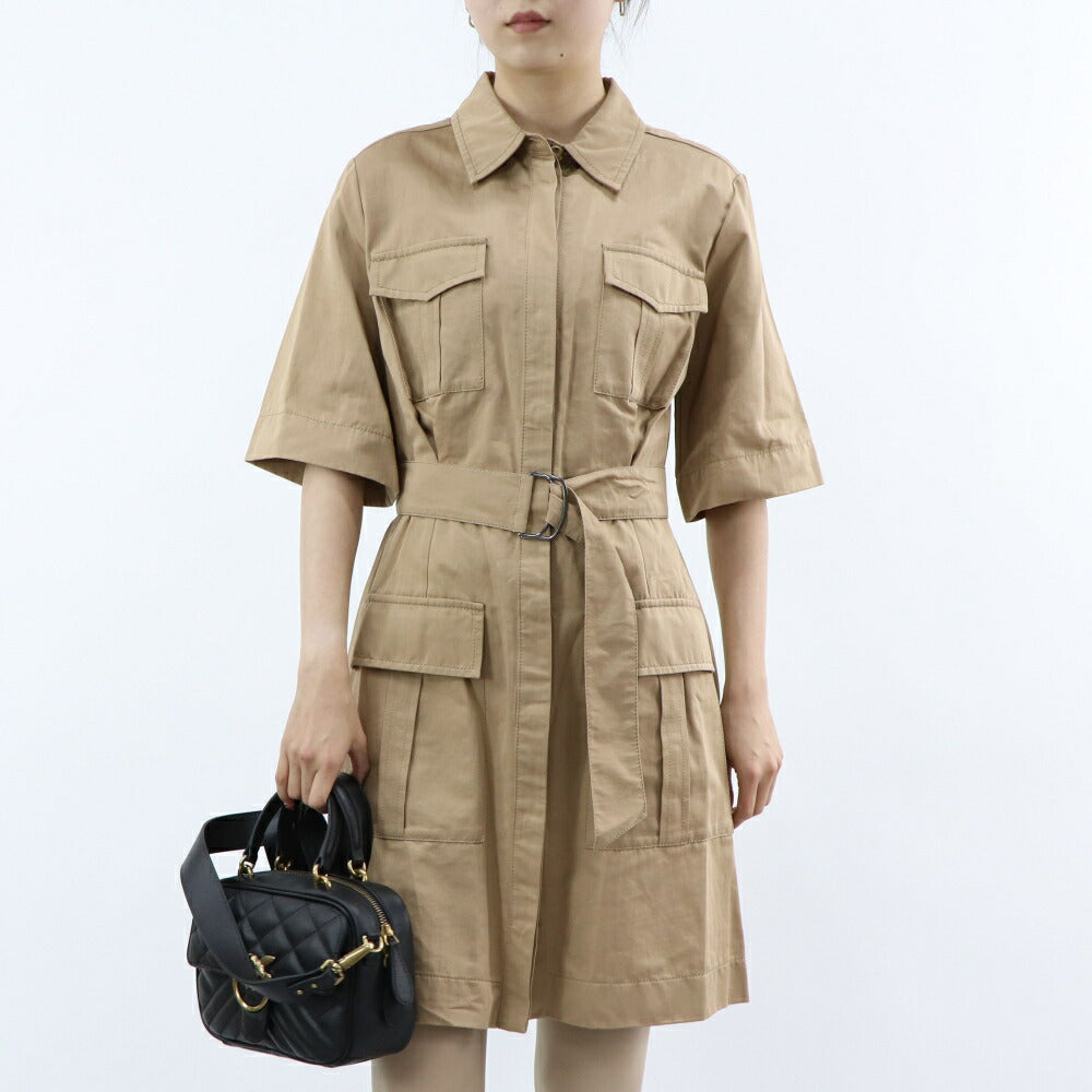 PINKO ベージュ シャツワンピース ミニワンピース 1B14EW-8004