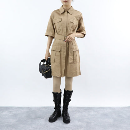 PINKO ベージュ シャツワンピース ミニワンピース 1B14EW-8004