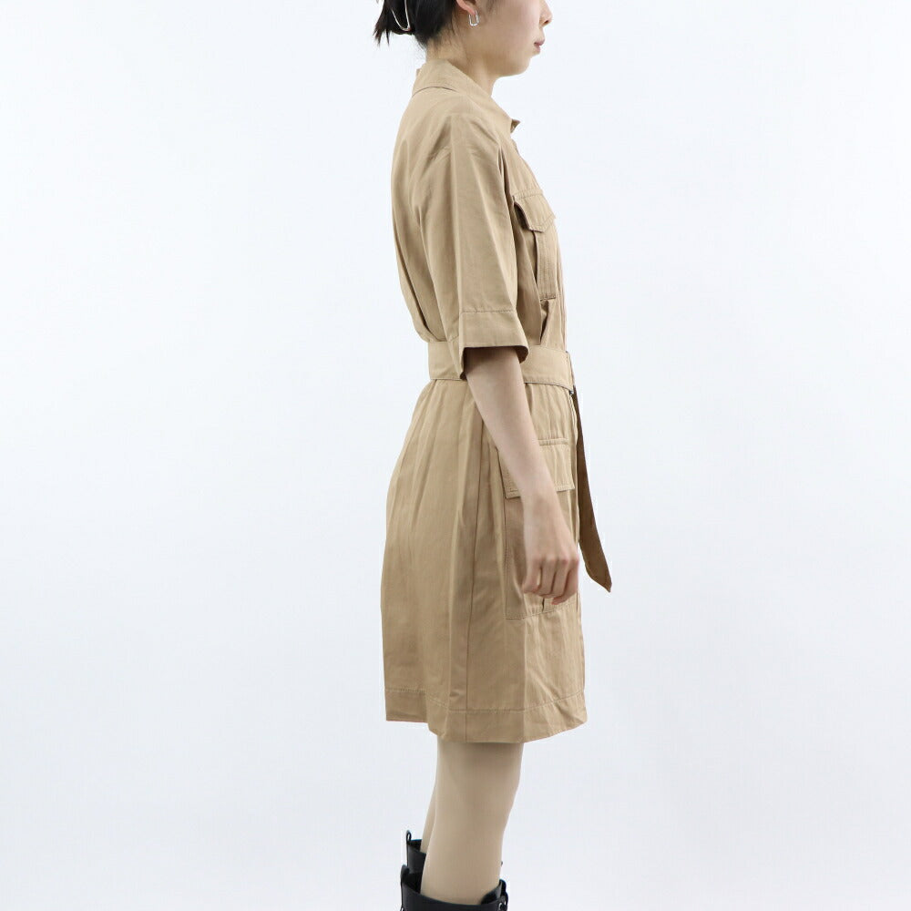 PINKO ベージュ シャツワンピース ミニワンピース 1B14EW-8004