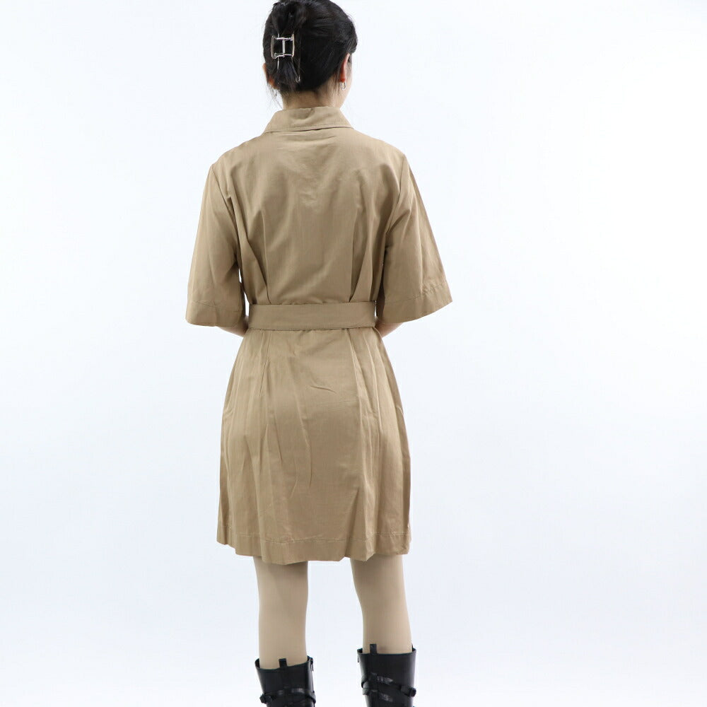 PINKO ベージュ シャツワンピース ミニワンピース 1B14EW-8004