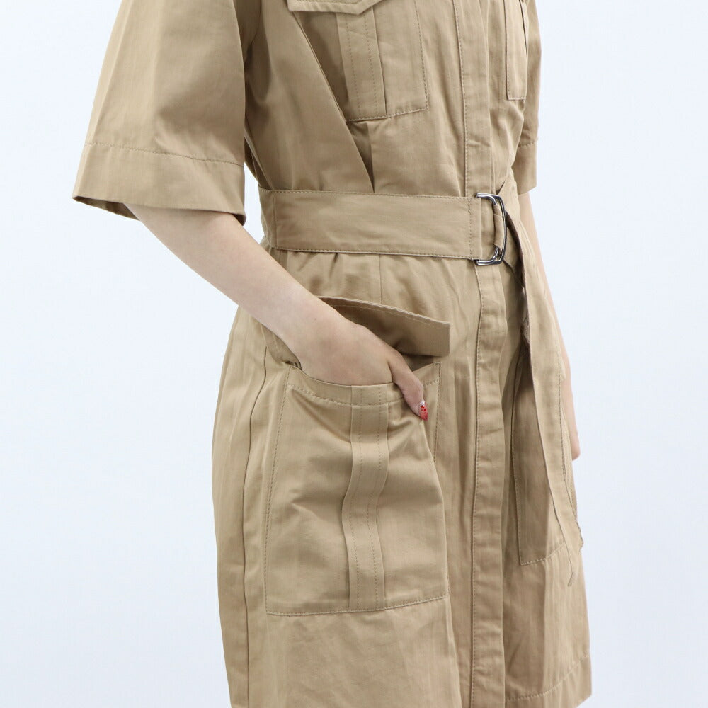 PINKO ベージュ シャツワンピース ミニワンピース 1B14EW-8004