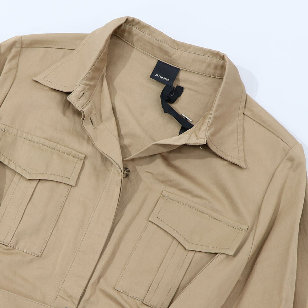 PINKO ベージュ シャツワンピース ミニワンピース 1B14EW-8004
