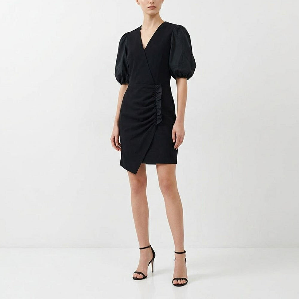 ピンコ PINKO ワンピース ブラック ミニワンピース シンプル フリル 1B14J1-8070