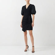 ピンコ PINKO ワンピース ブラック ミニワンピース シンプル フリル 1B14J1-8070