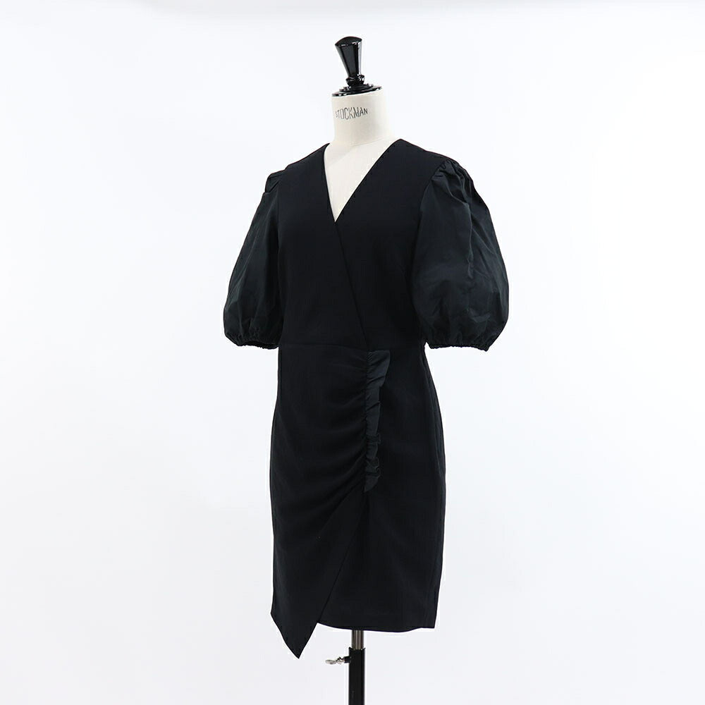ピンコ PINKO ワンピース ブラック ミニワンピース シンプル フリル 1B14J1-8070