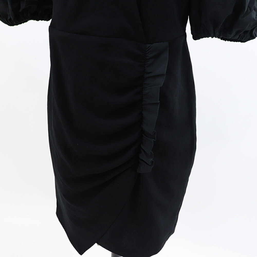 ピンコ PINKO ワンピース ブラック ミニワンピース シンプル フリル 1B14J1-8070
