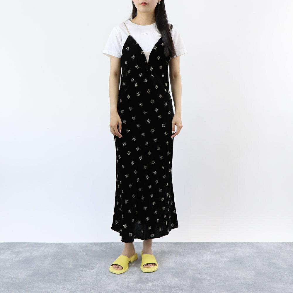 PINKO ワンピース ブラック ベロア 1B14NL-8264