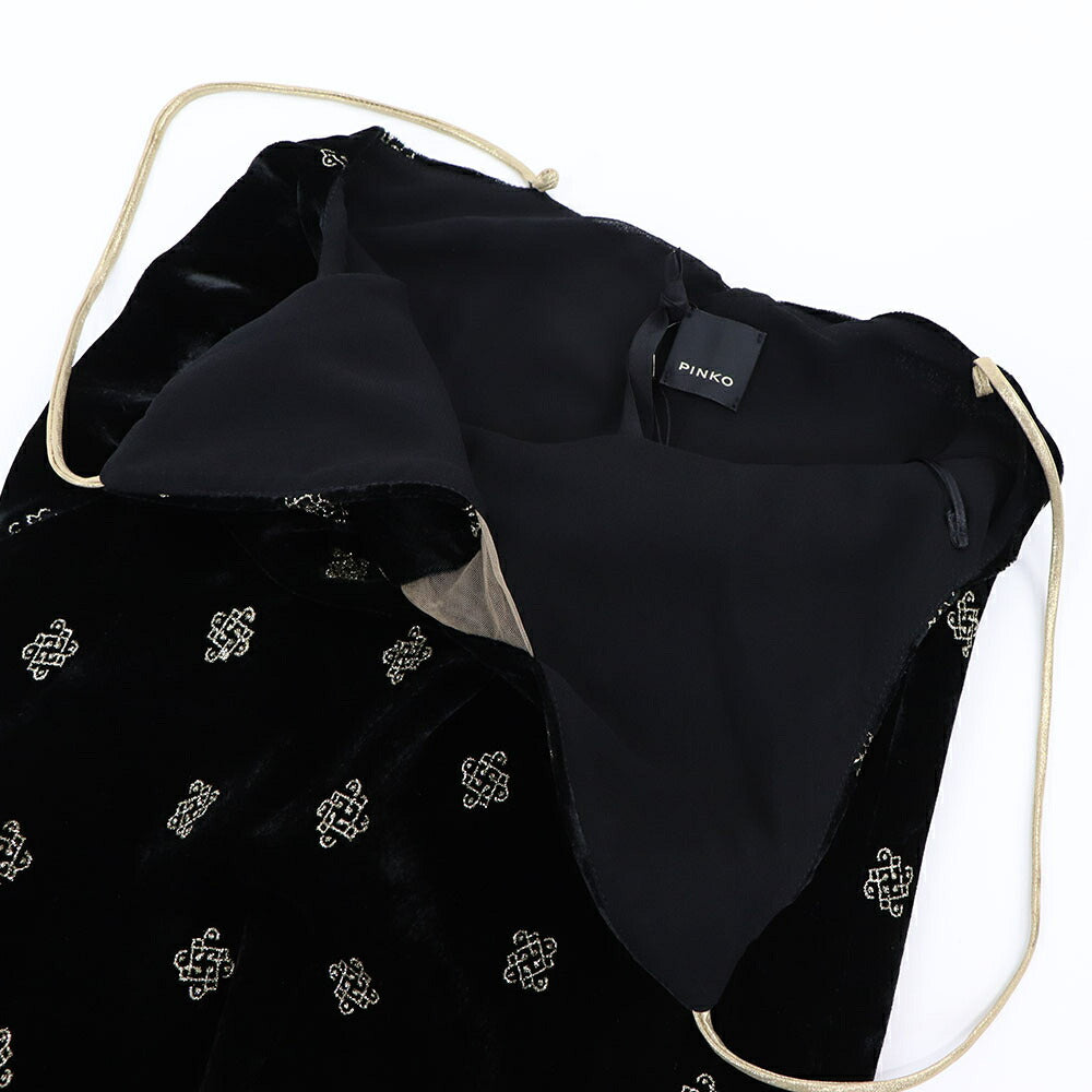 PINKO ワンピース ブラック ベロア 1B14NL-8264