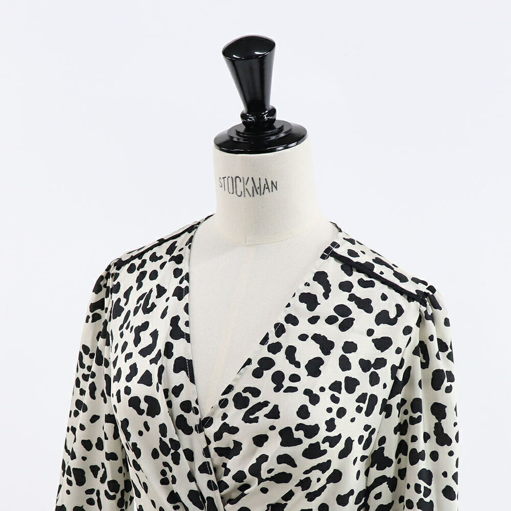 ピンコ PINKO ワンピース ホワイト レオパード柄 ヒョウ柄 ミニワンピース 1G14R1-7949