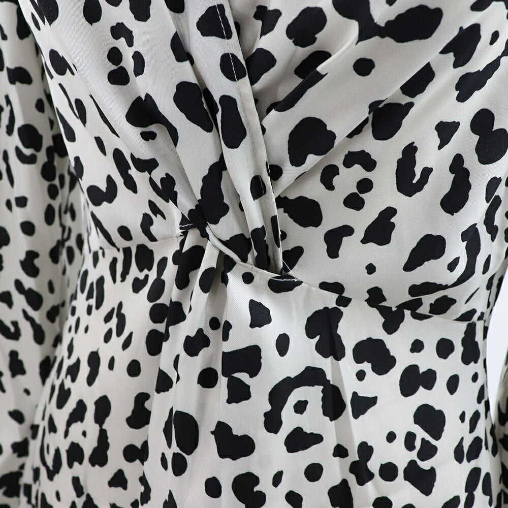 ピンコ PINKO ワンピース ホワイト レオパード柄 ヒョウ柄 ミニワンピース 1G14R1-7949