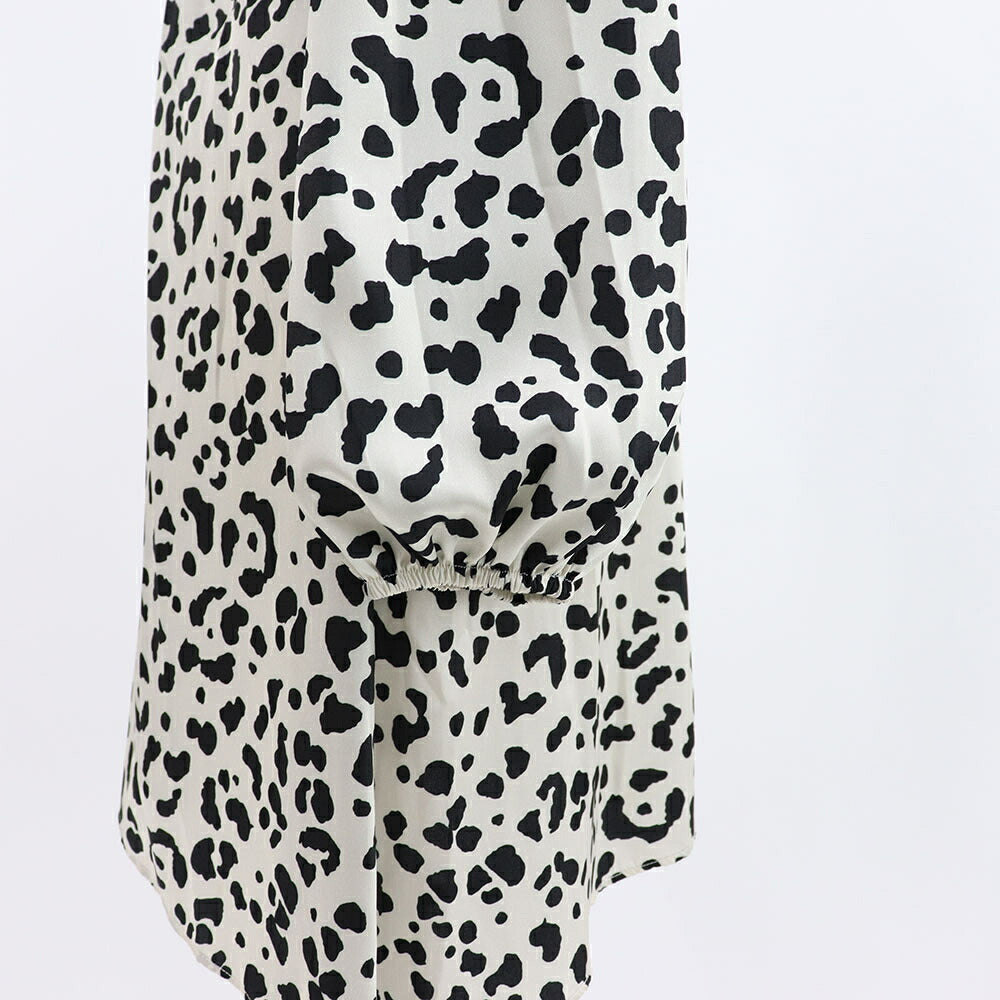 ピンコ PINKO ワンピース ホワイト レオパード柄 ヒョウ柄 ミニワンピース 1G14R1-7949