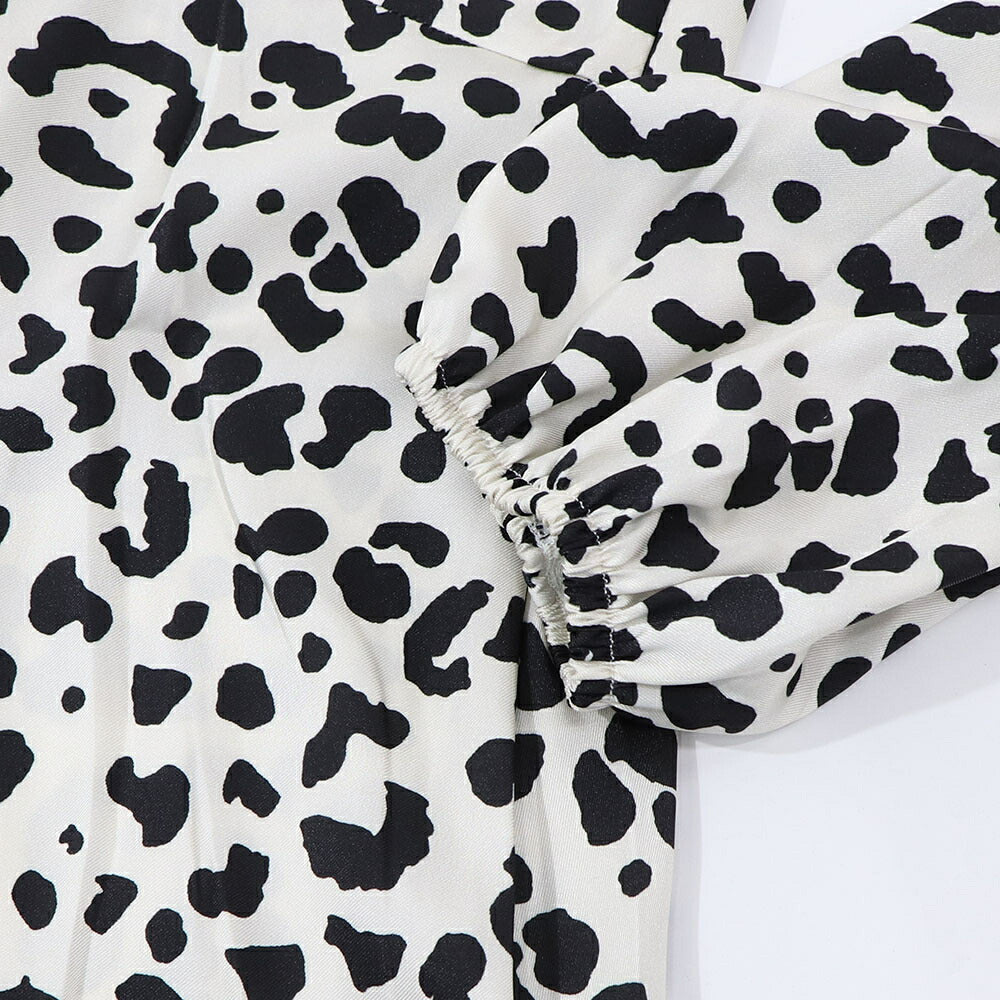 ピンコ PINKO ワンピース ホワイト レオパード柄 ヒョウ柄 ミニワンピース 1G14R1-7949