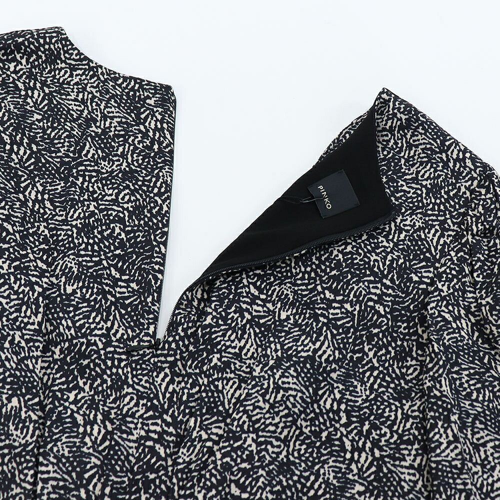 PINKO ピンコ レディース ワンピース ブラック ビスコース 総柄 1G1550-Y6DU