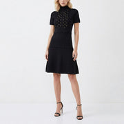 ピンコ PINKO ワンピース ブラック ニットワンピース スカラップ 1G155M-Y6E6