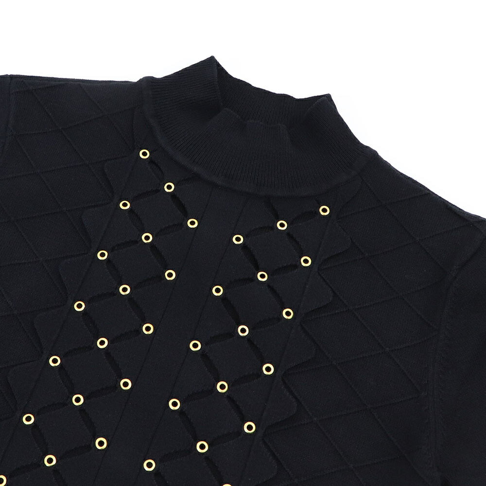 ピンコ PINKO ワンピース ブラック ニットワンピース スカラップ 1G155M-Y6E6