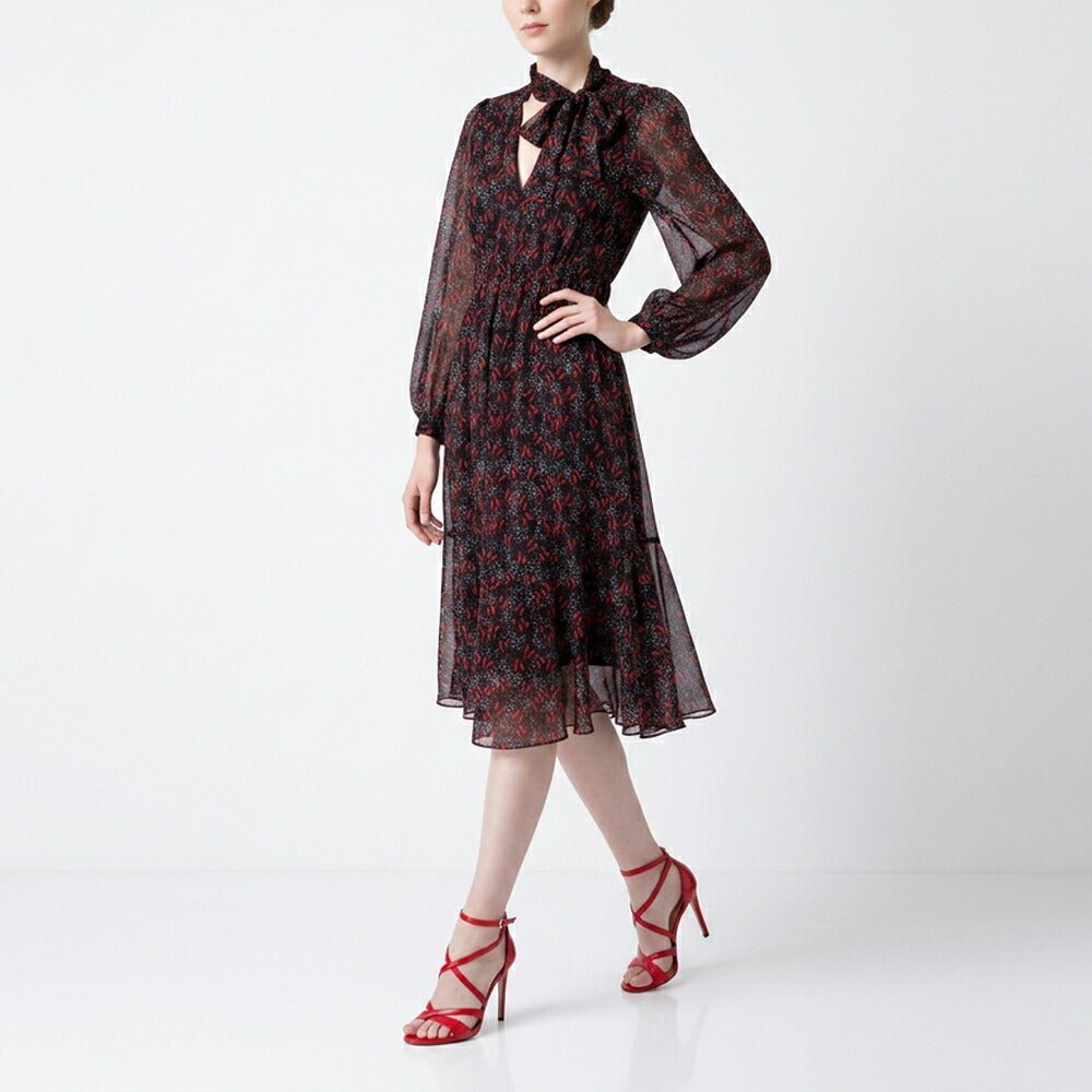 PINKO ピンコ レディース ワンピース レッド シルク ボウタイ 1G15DD-Y6B2